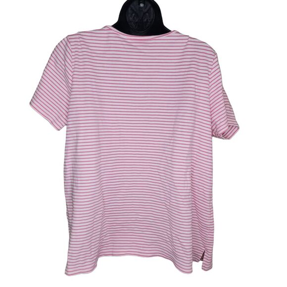 Quacker Factory Butterfly Sequin Striped Short Sleeve T-shirt 1x - Picture 3 of 6